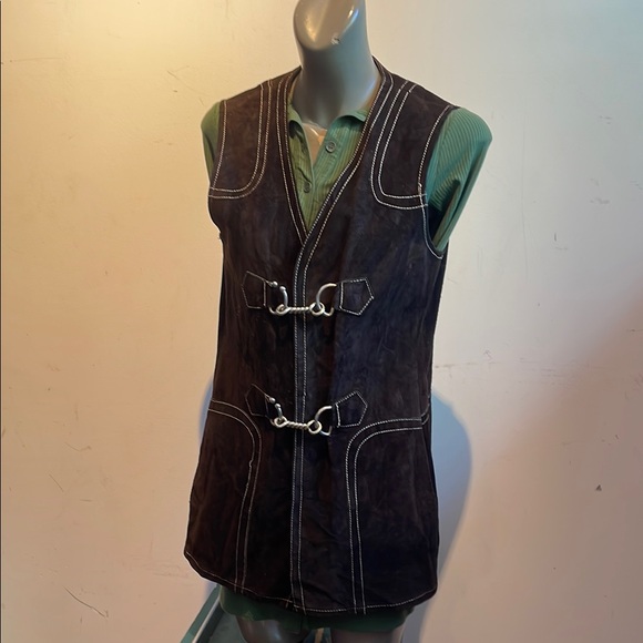 montreal leather Jackets & Blazers - Vintage rad leather vest suede sz S Montreal leather